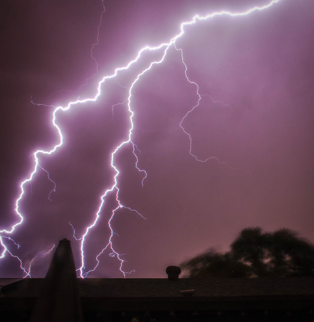 Dad throws lightning bolts. :)